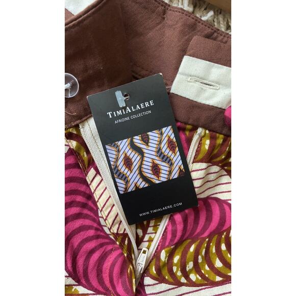 High Waist Women Shorts - Pink and Brown - Picture 7 of 9